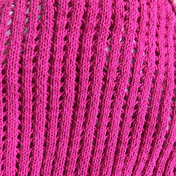 NEW Zara crochet knit crop top cotton pink Medium M - Picture 6 of 10